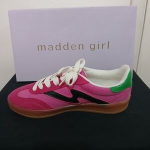 Madden Girl Pink and Green Women's Sneakers